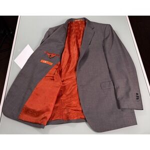 BRIONI BIANCO FLORENCE Wool SILK Blazer MEN 46L ITALY Notch Lapel Gray